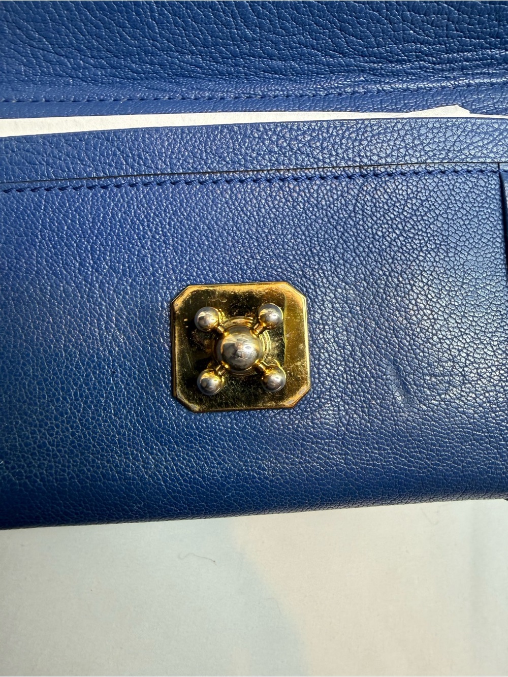 CHLOE VINTAGE ELISE BLUE LEATHER ZIP WALLET - Picture 16 of 16
